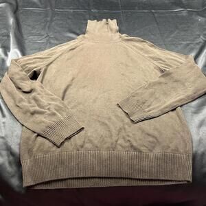 Jeanne Pierre Women’s Brown Long Sleeve Turtleneck Size M Classic Knit Top